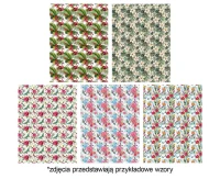 POLMAK Decorative kraft paper P2 200x70cm roll 1 sheet General pattern 6 Flowers - White, Exotic, Flamingos, Hibiscus, Hummingbirds, Mix, Monstera, Butterflies, Kraft paper