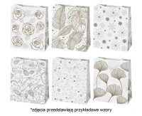 POLMAK Decorative bag T4 190x230x105 General set 110 Graphics - White, Bright, Flowers, Mix, Ornaments, Silver, 1 pc.