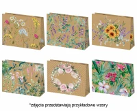 POLMAK Kraft decorative bag T6EK 300x23x100 No. 49 Flowers - Exotic, Leaves, Mix, Kraft paper, 1 pcs.