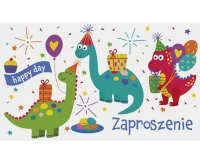 POLMAK Children''''s invitation - Dinosaurs, 10 pcs. EOL