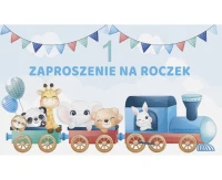 POLMAK One-year-old birthday invitation, the train, 10 pcs.