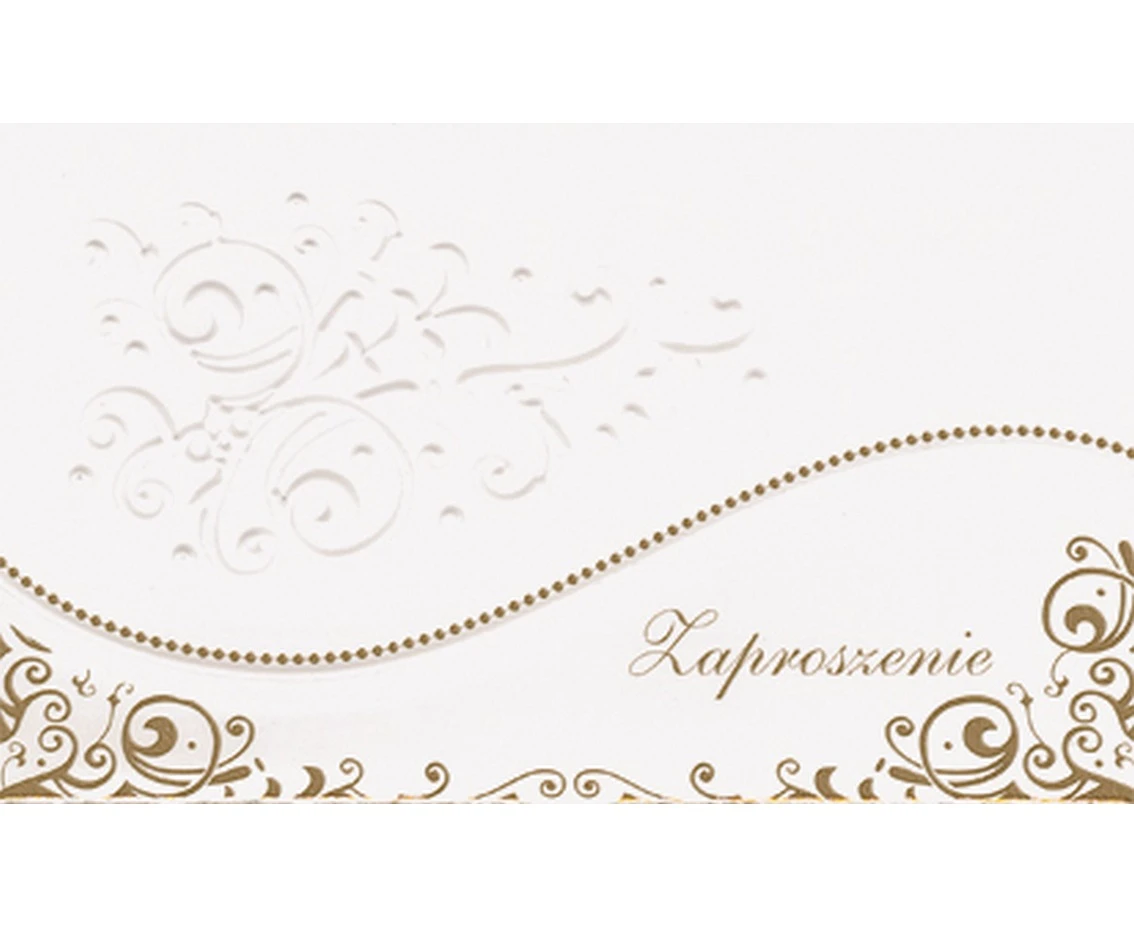 POLMAK Folding invitation White (embossed, gold), 10 pcs.