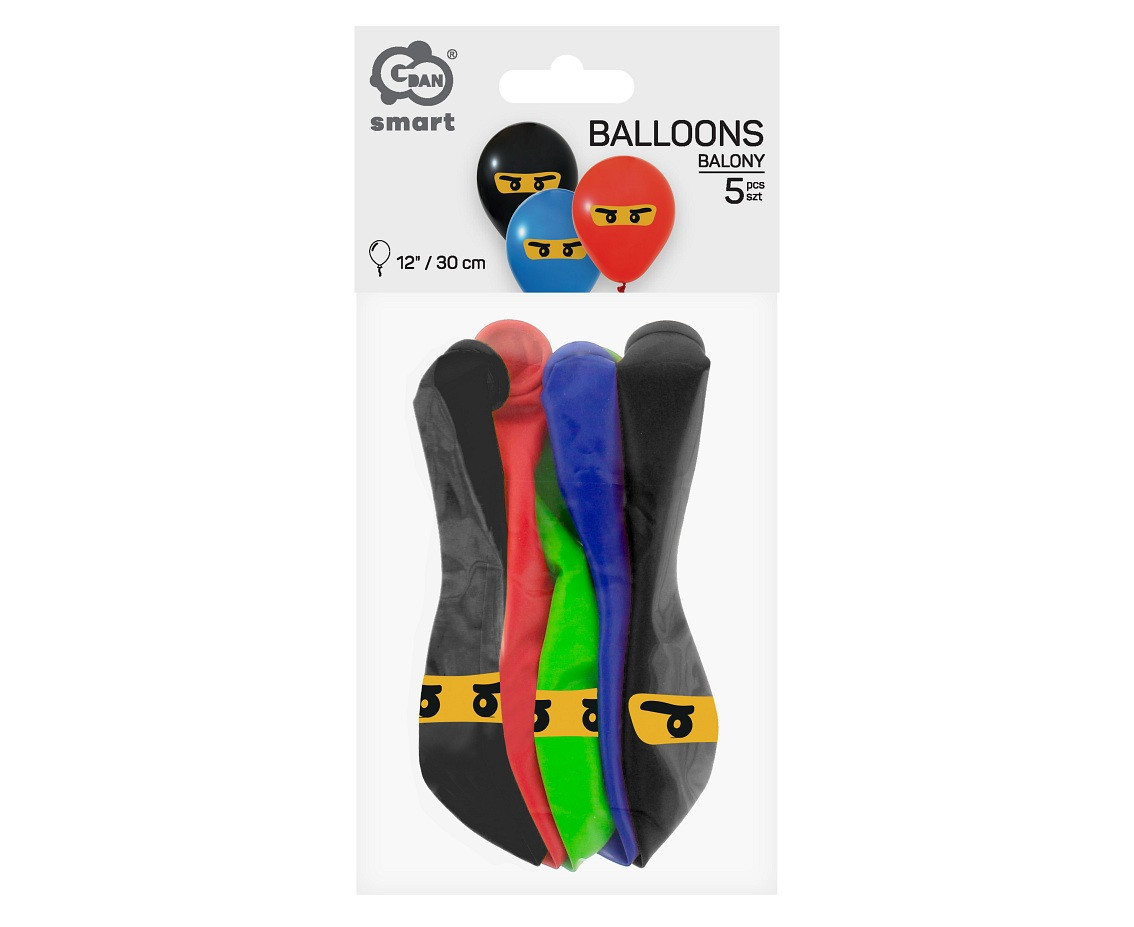 Balloon set Ninja, 12"/ 5 pcs