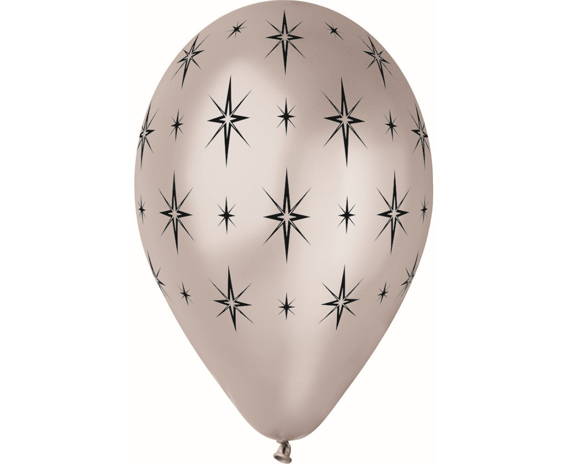 Balloons Gemar 12", premium shiny stars, metallic, 5pcs