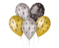 Balloons Gemar 12", premium shiny stars, metallic, 5pcs