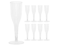 Champagne glasses, reusable, transparent, 8 pcs.