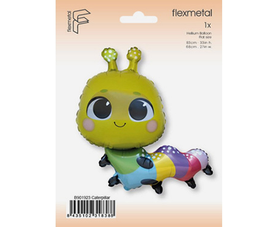 Colorful Caterpillar Foil Balloon, 79x53cm EOL