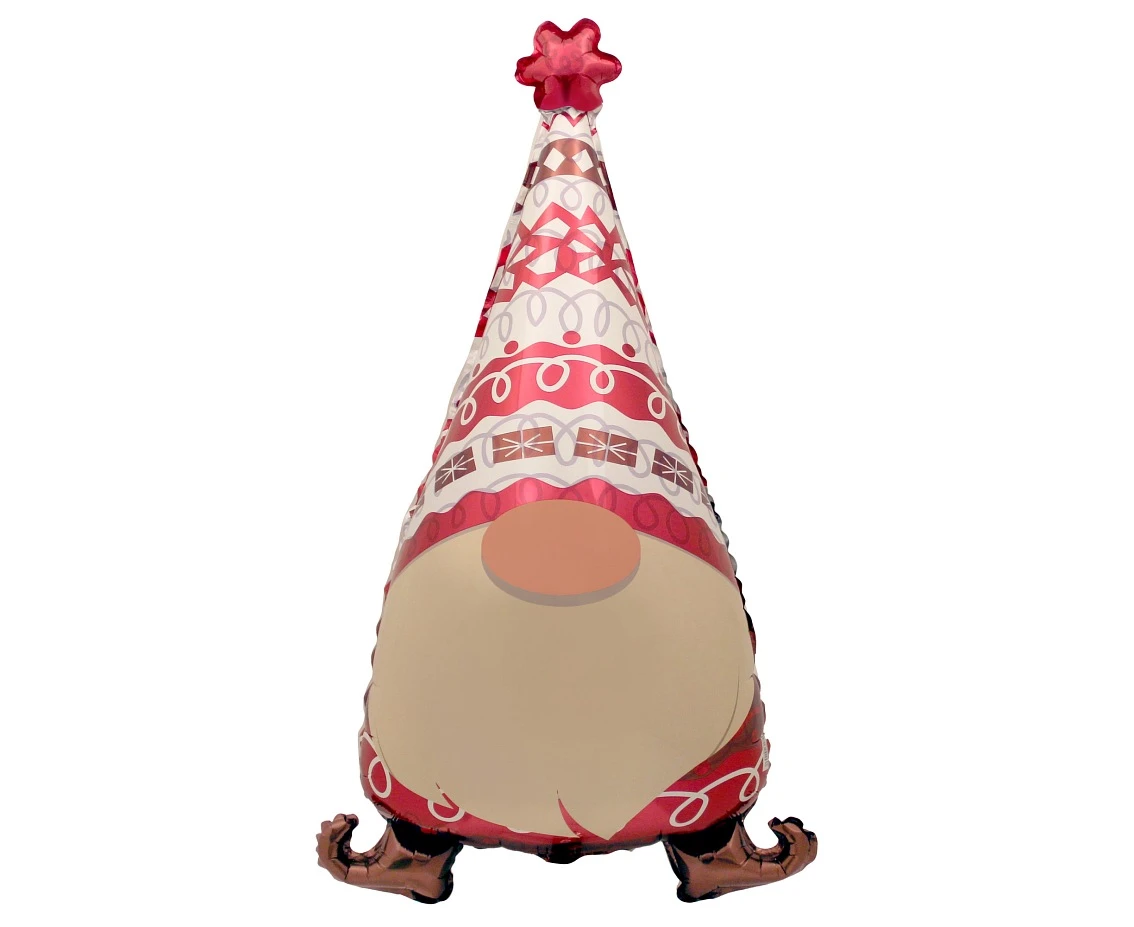 Christmas Gnome Foil Balloon, FX, 90x48 cm