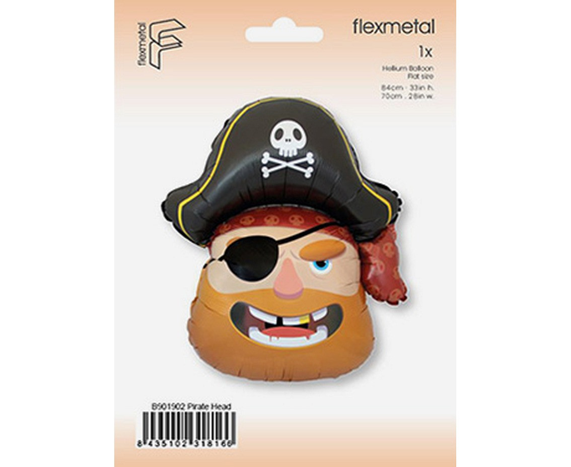 Foil balloon Pirate (head), FX, 86x66cm EOL
