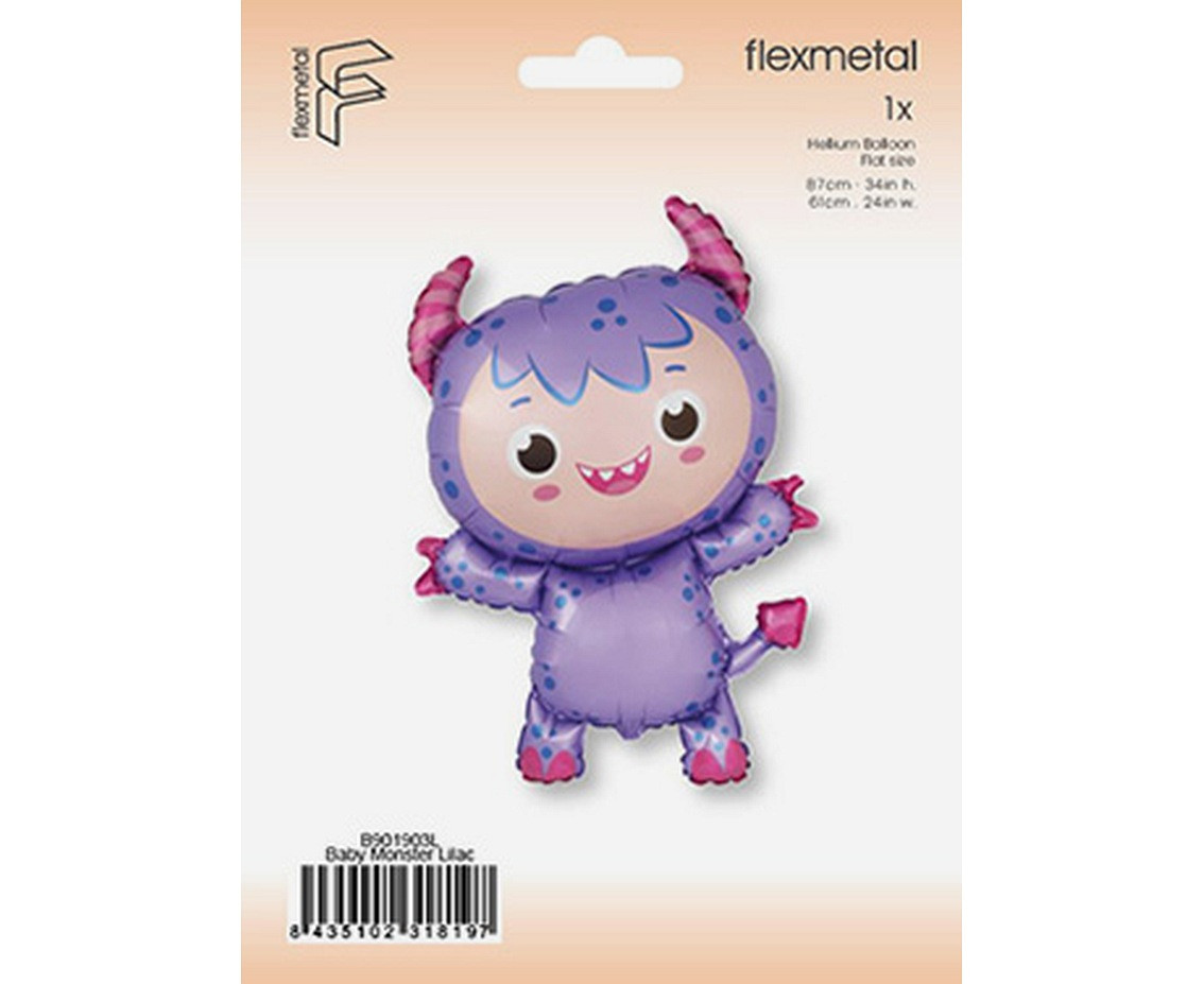 Foil balloon Little Monster (lilac), FX, 86x60cm EOL