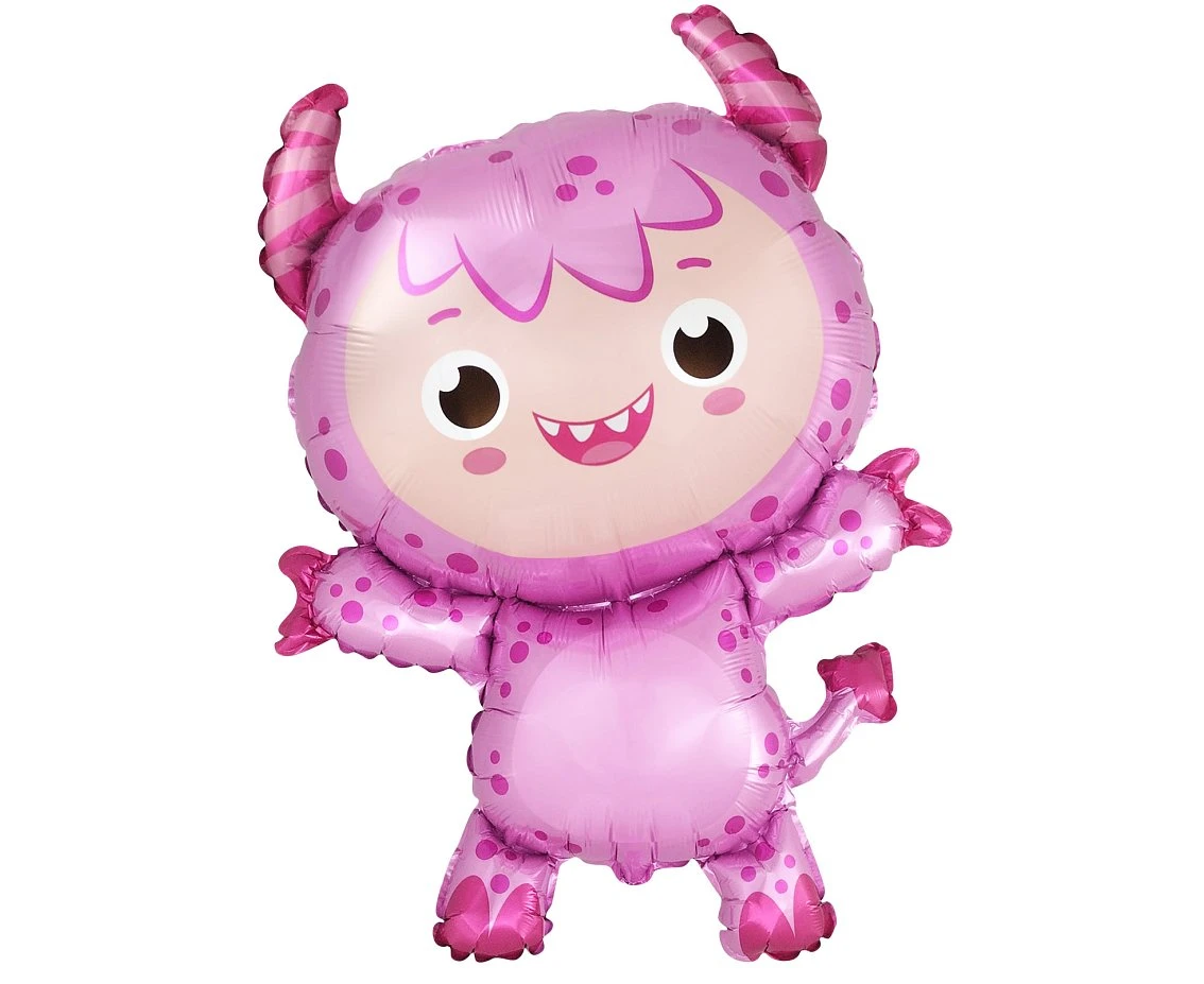 Foil balloon Little Monster (pink), FX, 86x60cm EOL