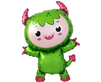Foil balloon Little Monster (green), FX, 86x60cm EOL