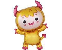 Foil balloon Little Monster (yellow), FX, 86x60cm