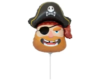 Foil balloon 14" FX - Pirate (head),  unpacked (flat)