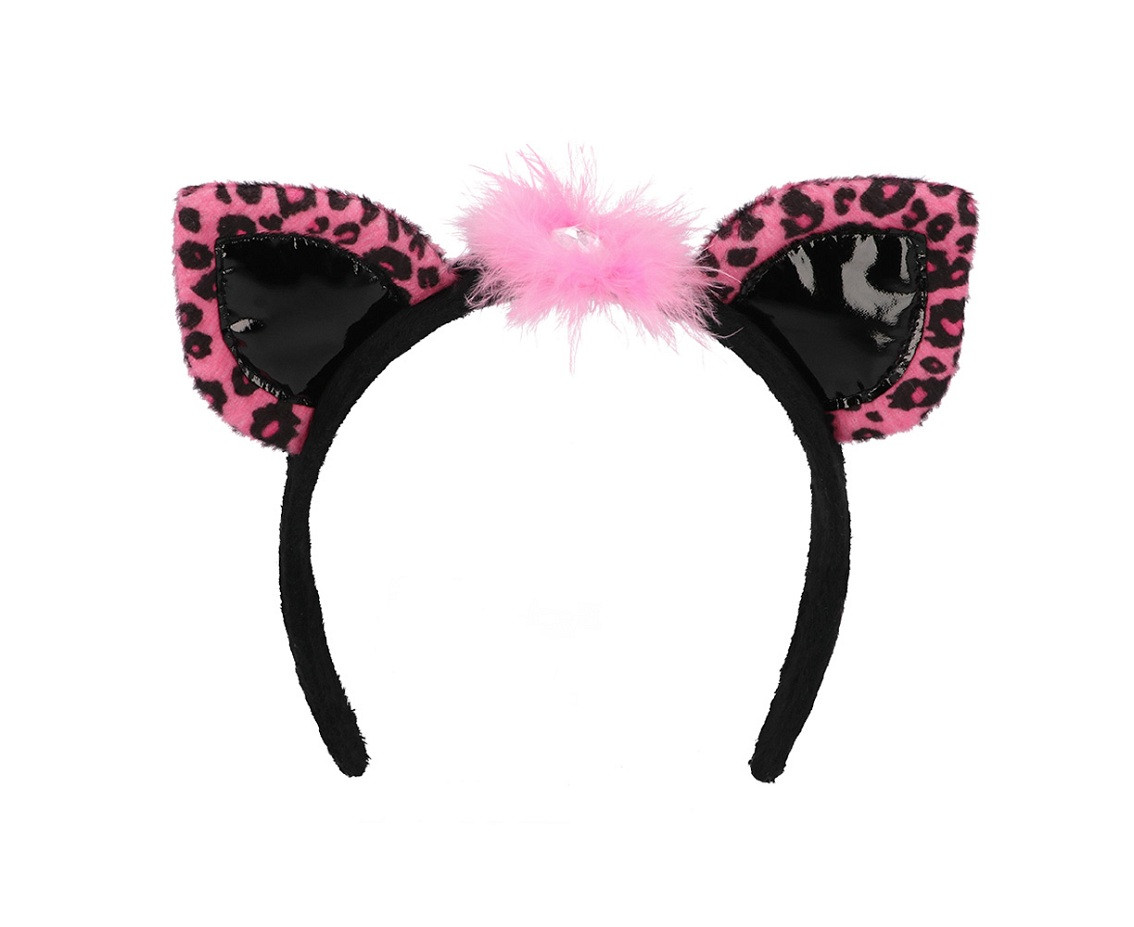 Set Pink Leopard (Diadem, choker, 2 bracelets, tail)