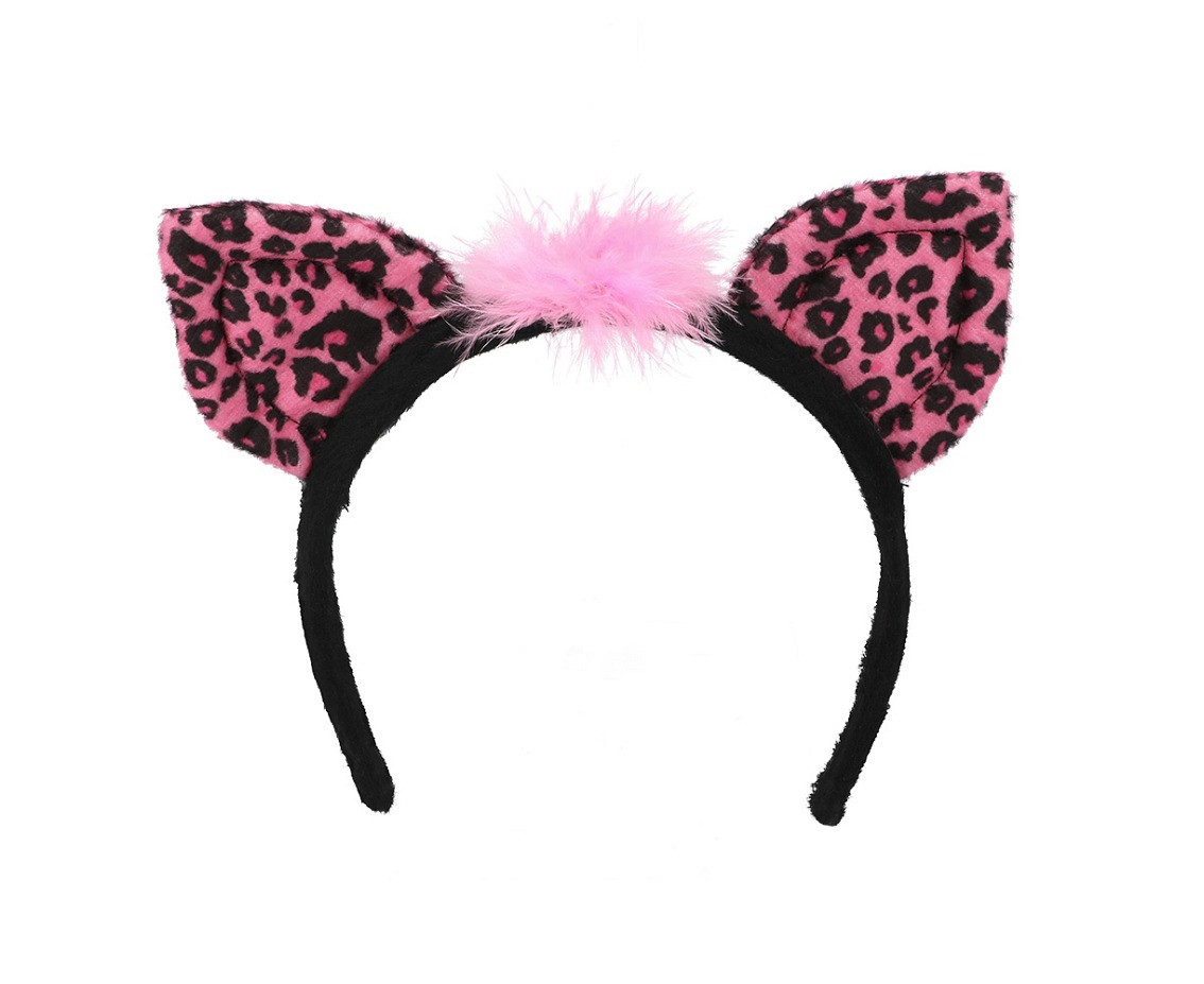 Set Pink Leopard (Diadem, choker, 2 bracelets, tail)