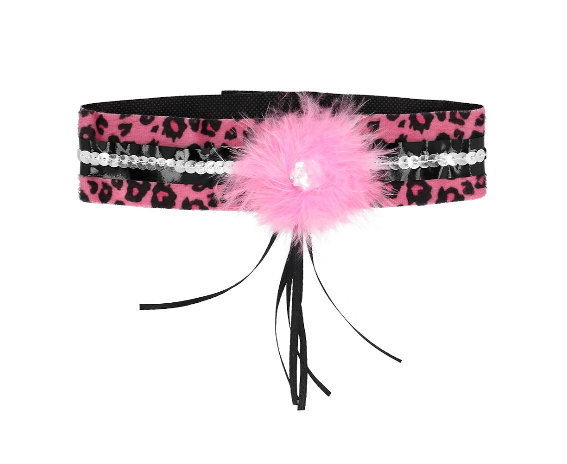 Set Pink Leopard (Diadem, choker, 2 bracelets, tail)
