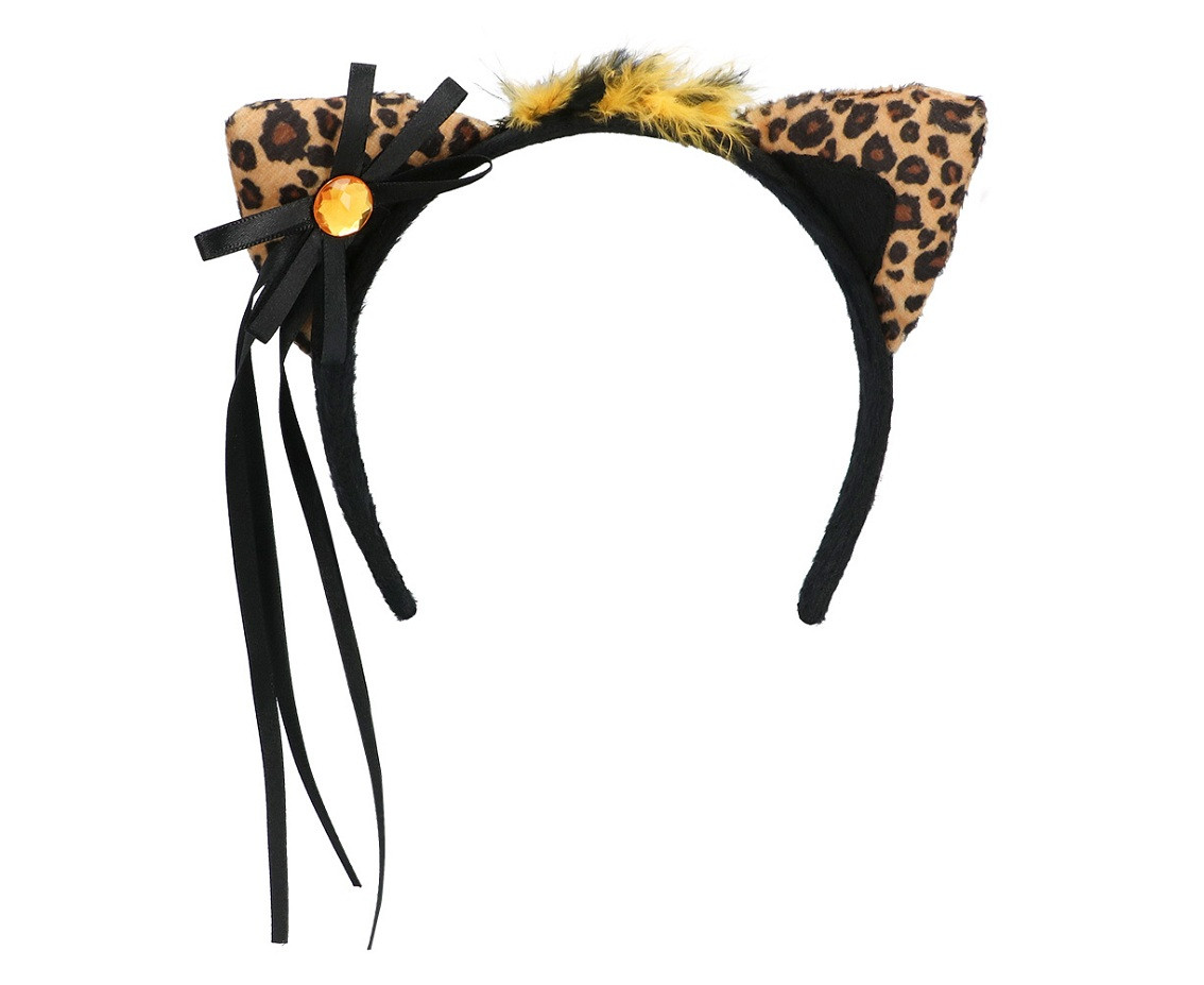 Set cute Leopard (Diadem, choker, 2 bracelets, tail)