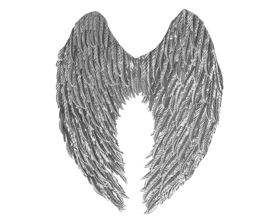 Angel wings Glam silver (50 x 55 cm)