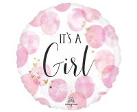 Foil balloon round 18" CIR- Baby pink watercolor EOL