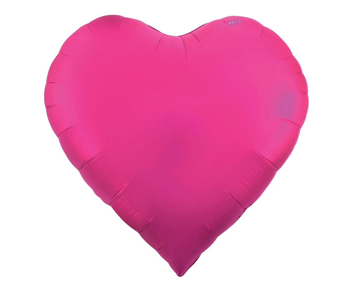 Foil balloon Heart, mat dark pink, 65"