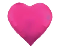 Foil balloon Heart, mat dark pink, 65"