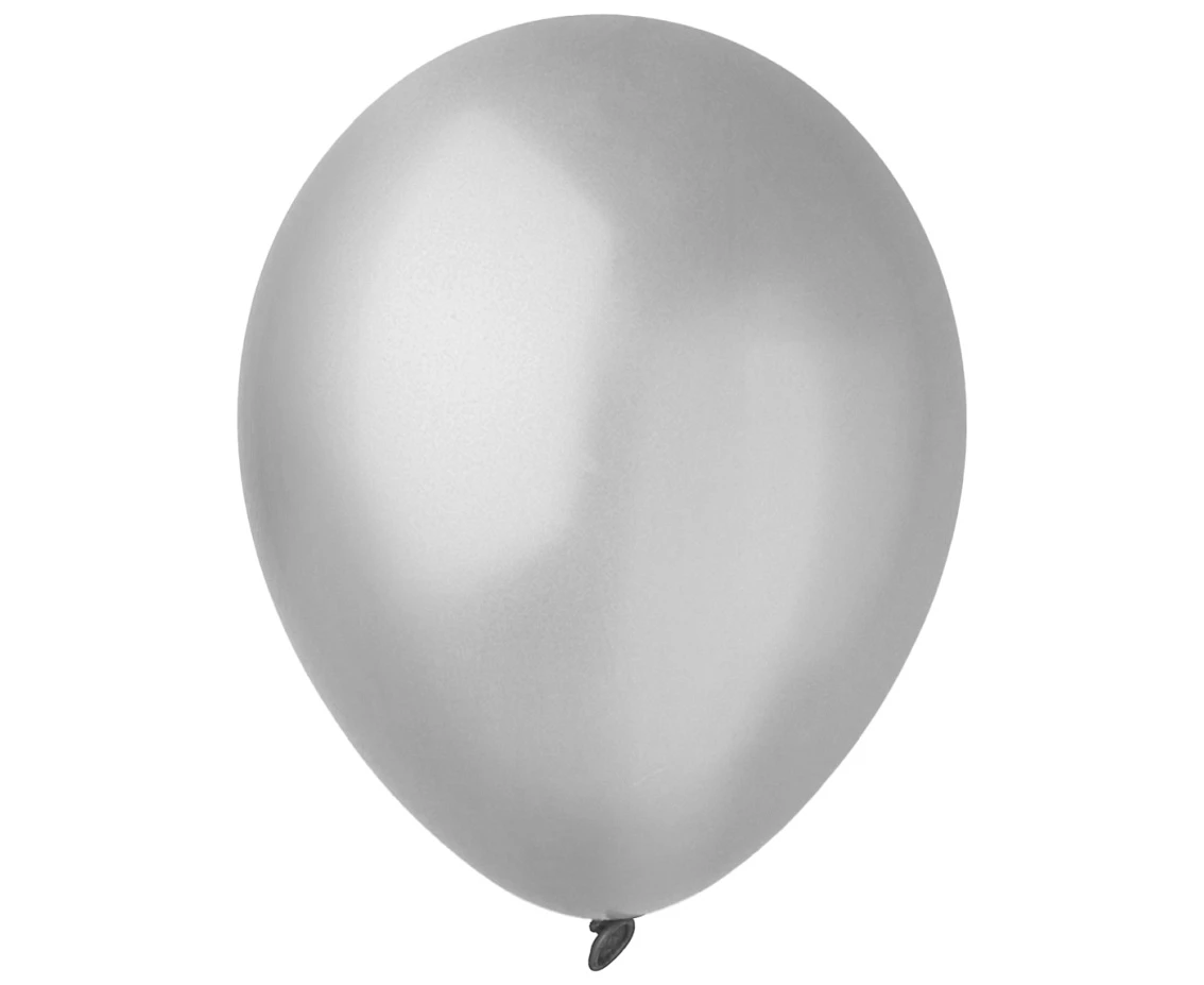 Balloons Decomex 9", metallic silver, 100pcs