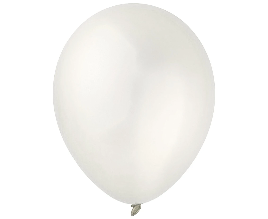 Balloons Decomex 9", metallic pearl white, 100pcs