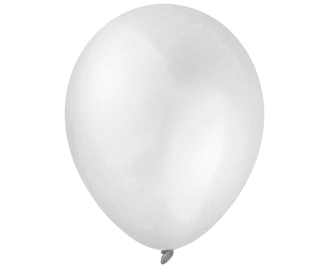 Balloons Decomex 11", metallic white, 100pcs