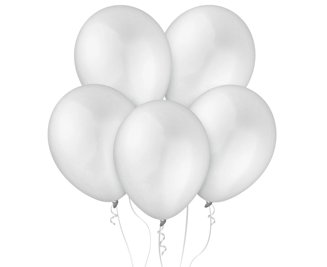 Balloons Decomex 11", metallic white, 100pcs