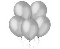 Balloons Decomex 11", metallic silver, 100pcs