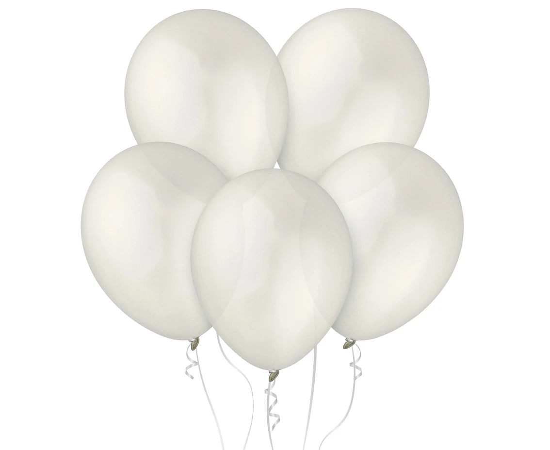 Balloons Decomex 11", metallic pearl white, 100pcs