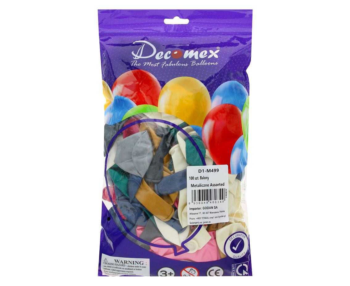 Balloons Decomex 11", metallic mix, 100pcs