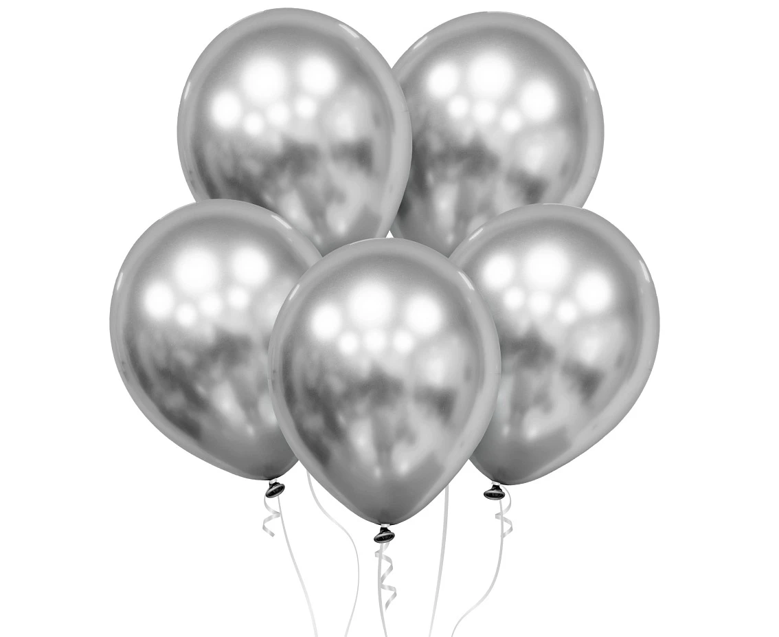 Balloons Decomex 18", platinum silver, 25pcs