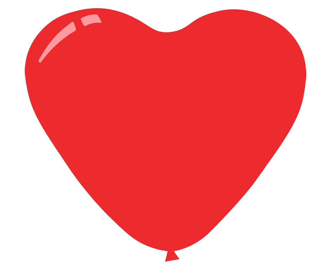 Balloons Decomex 11", pastel red heart, 100pcs