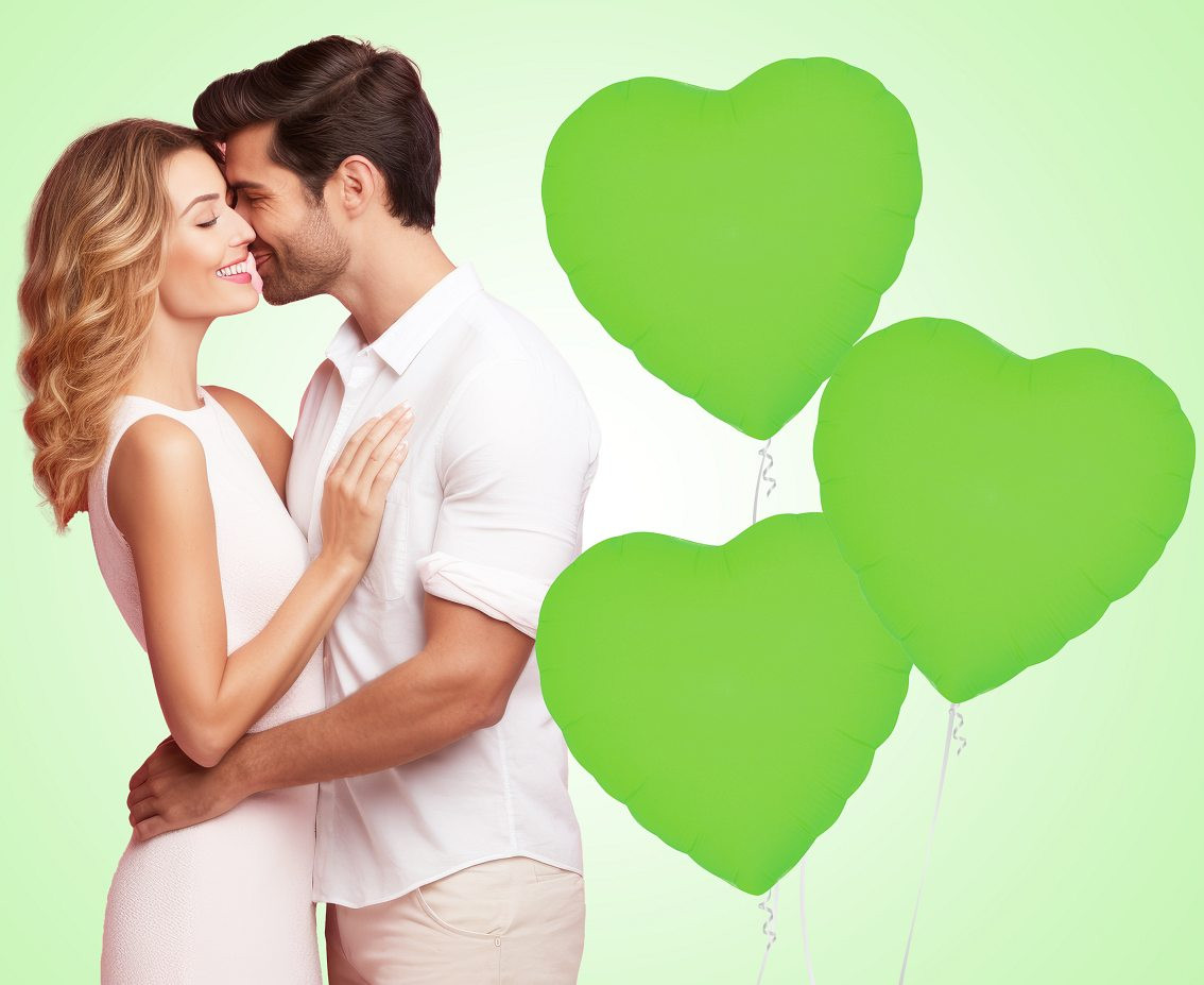 Foil balloon Heart 18“ neon green