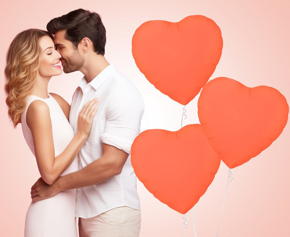 Foil balloon Heart 18“ neon orange