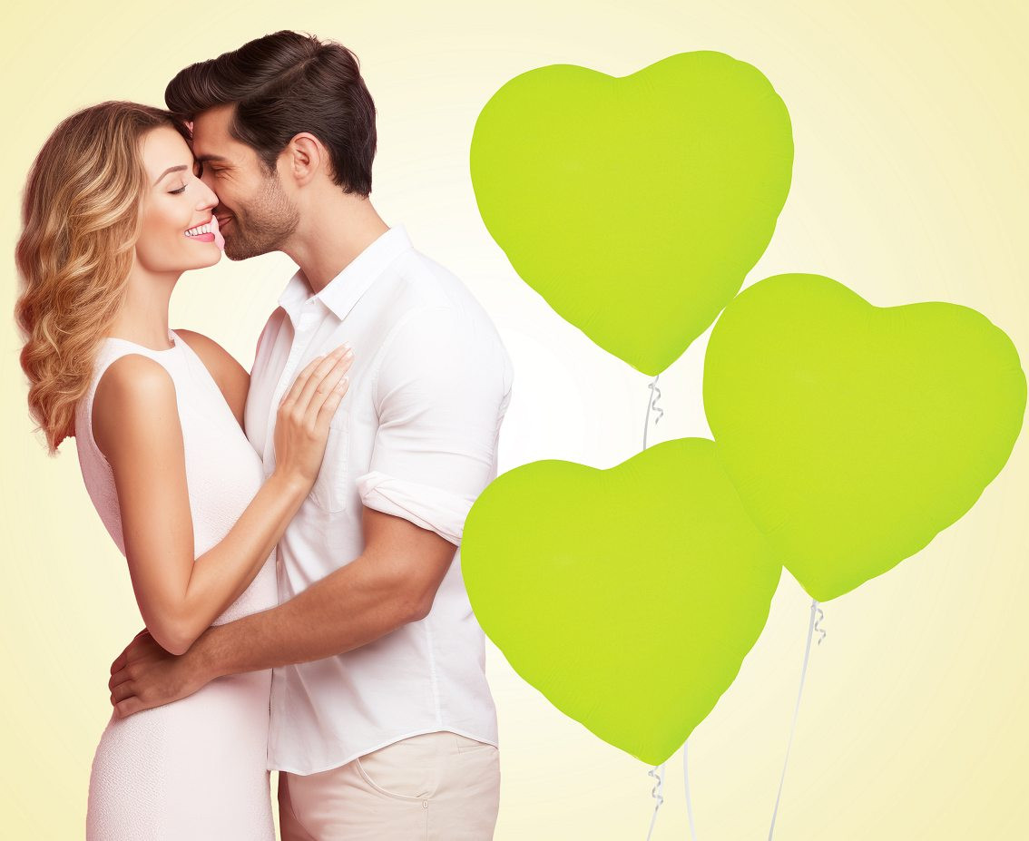Foil balloon Heart 18“ neon yellow