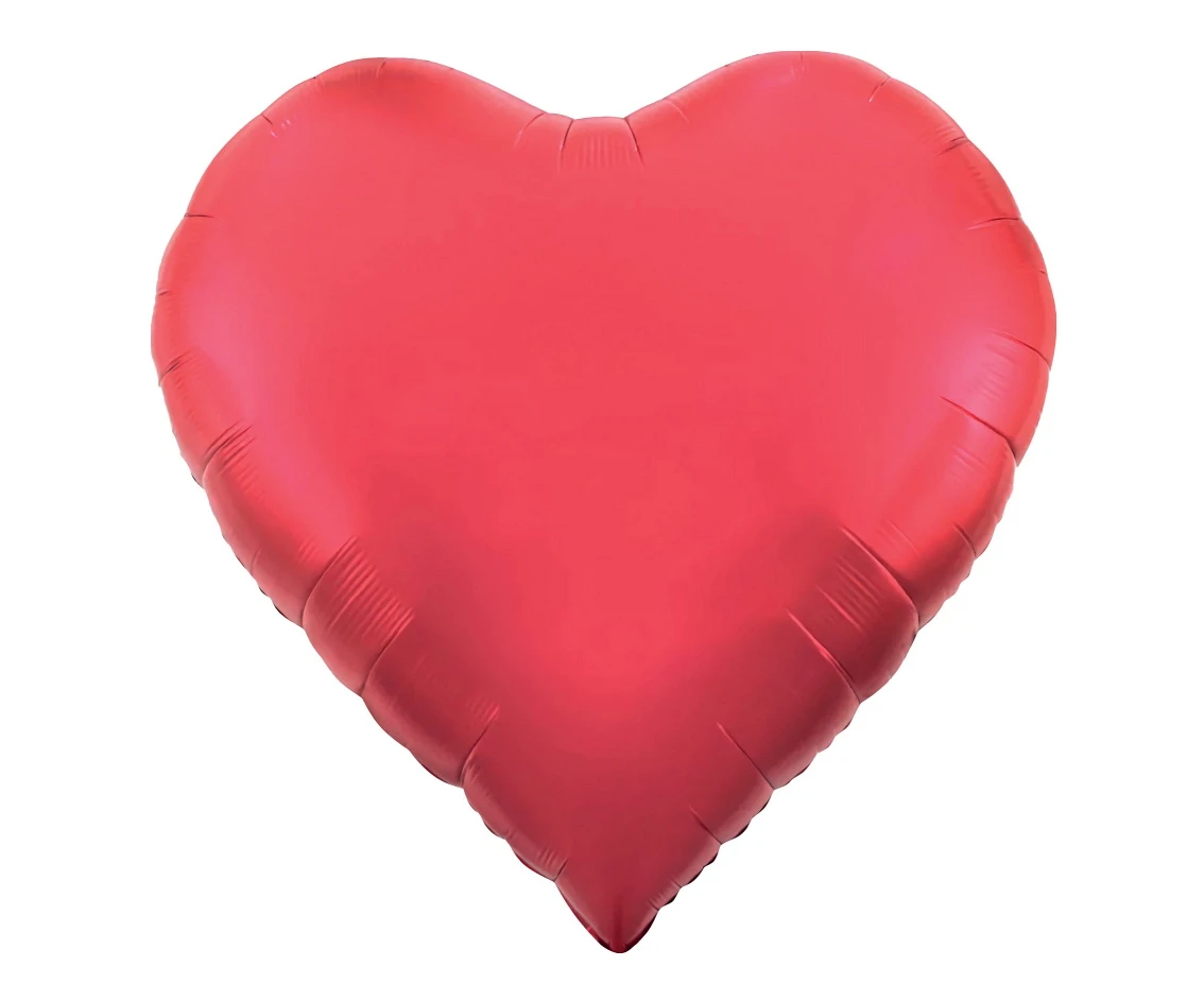 Foil balloon Heart, mat red, 65"