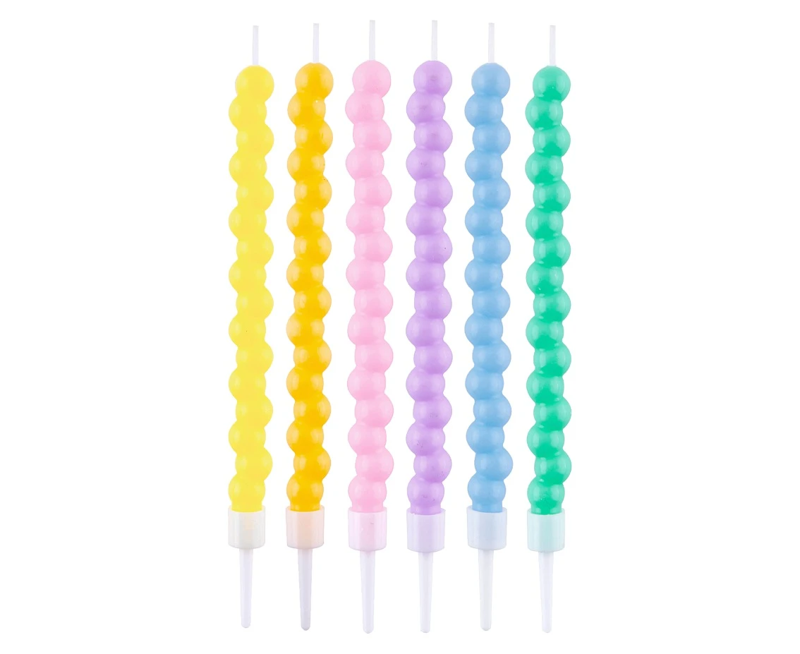 Macaron Ball candles , multicolor, 11,5  cm, 6 pcs.