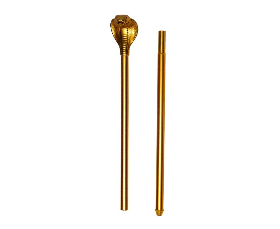Snake sceptre 2-piece gold (90cm)