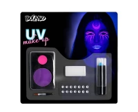 Make-up kit Bright witch UV (2 UV powder make-up, lipstick, sheet rhinestones, applicator and sponge)