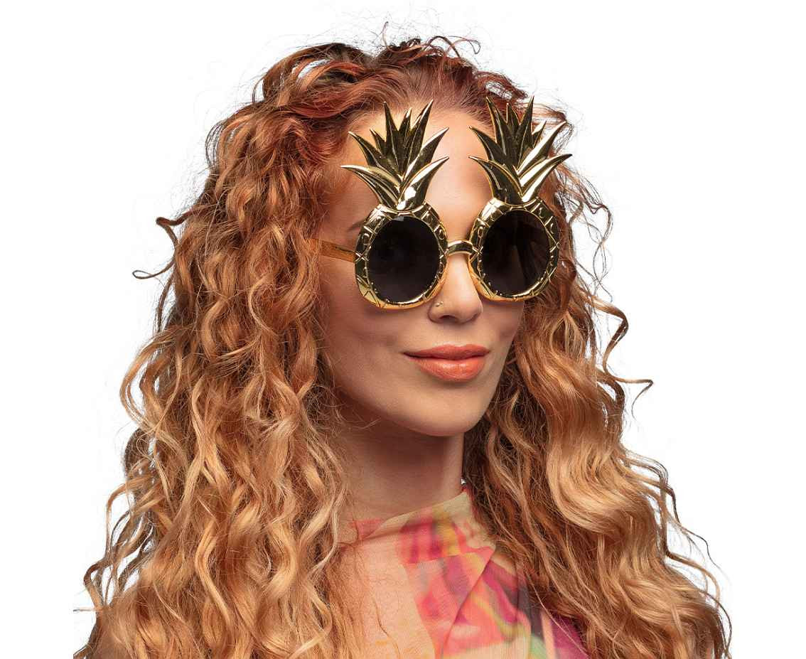 Party glasses Pineapple gold