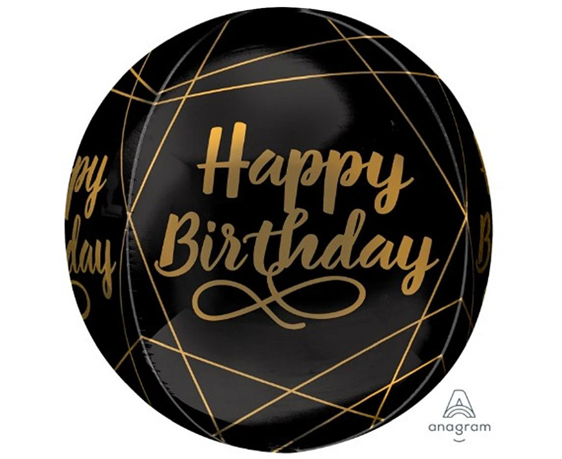 Foil balloon ORBZ - elegant birthday ball (packed) EOL