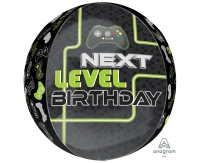 Foil balloon ORBZ - level up birthday ball (packed) EOL