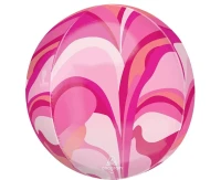Foil balloon ORBZ - pink macro marble ball (packed) EOL