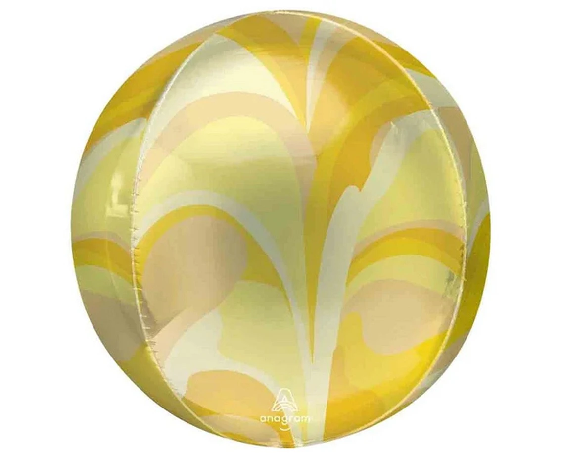 Foil balloon ORBZ - gold macro marble ball (packed) EOL