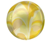Foil balloon ORBZ - gold macro marble ball (packed) EOL