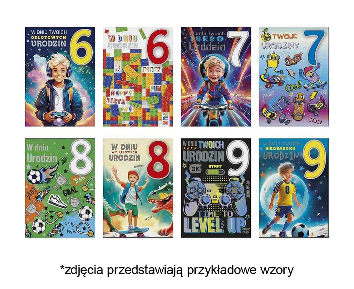 POLMAK Exclusive card with numbers B6GE 117x167 Children''s Birthday 6-9 years - Boy, Numbers