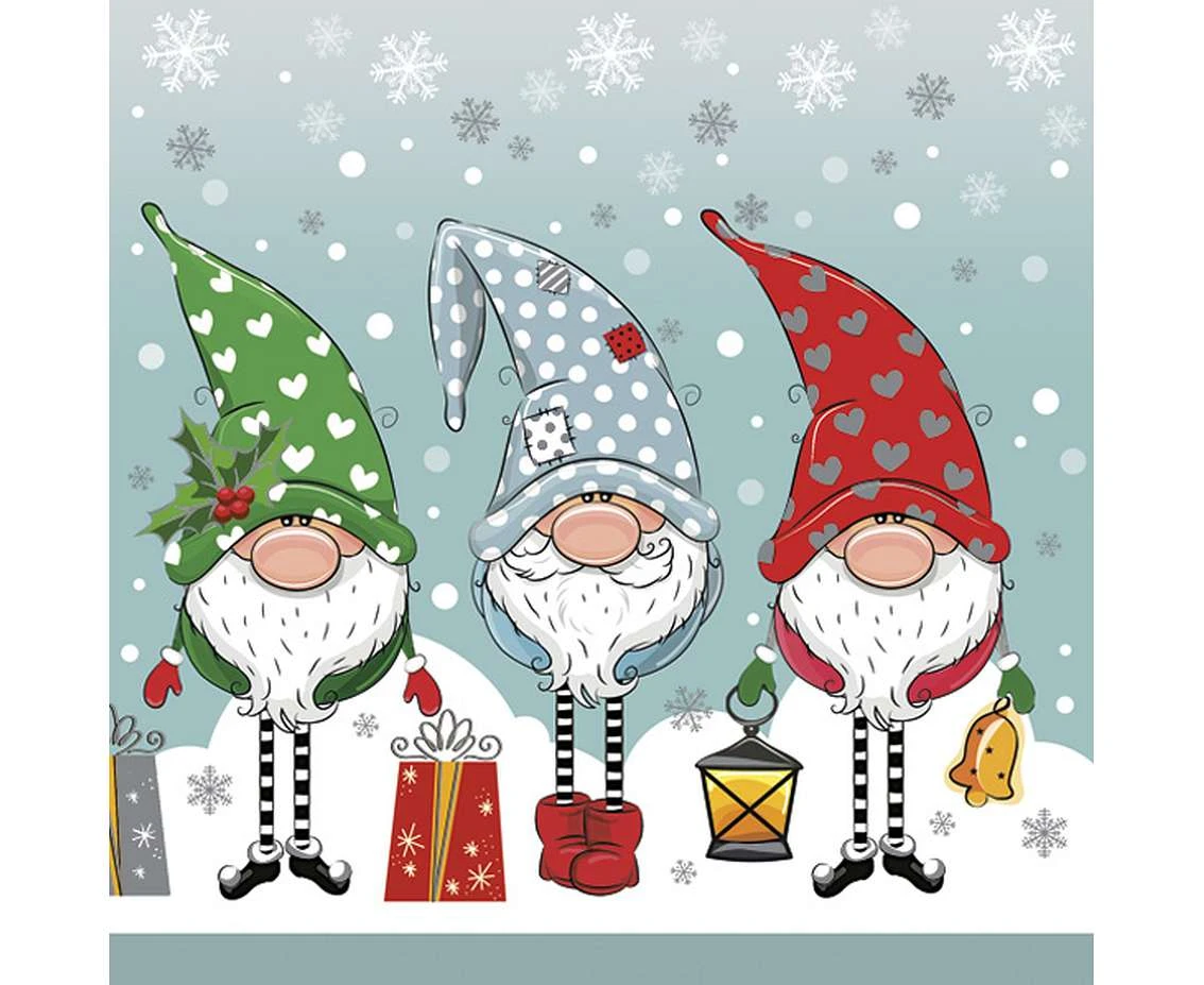 POLMAK Paper napkins Funny Gnomes, 33x33 cm, 20 pcs